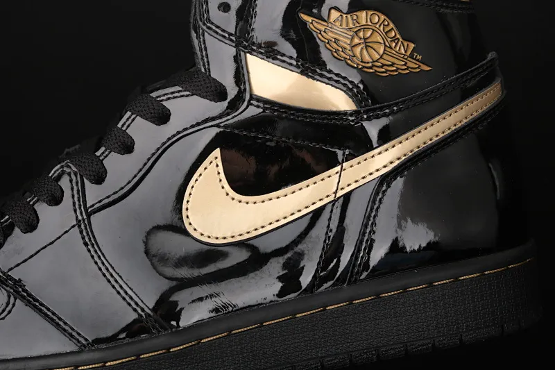 All categories Air Jordan Jordan series basketball shoes Air Jordan 1 High pure original version Air Jordan 1 High OG "Metallic Gold" AJ1 Joe 1 black gold patent leather 555088-032